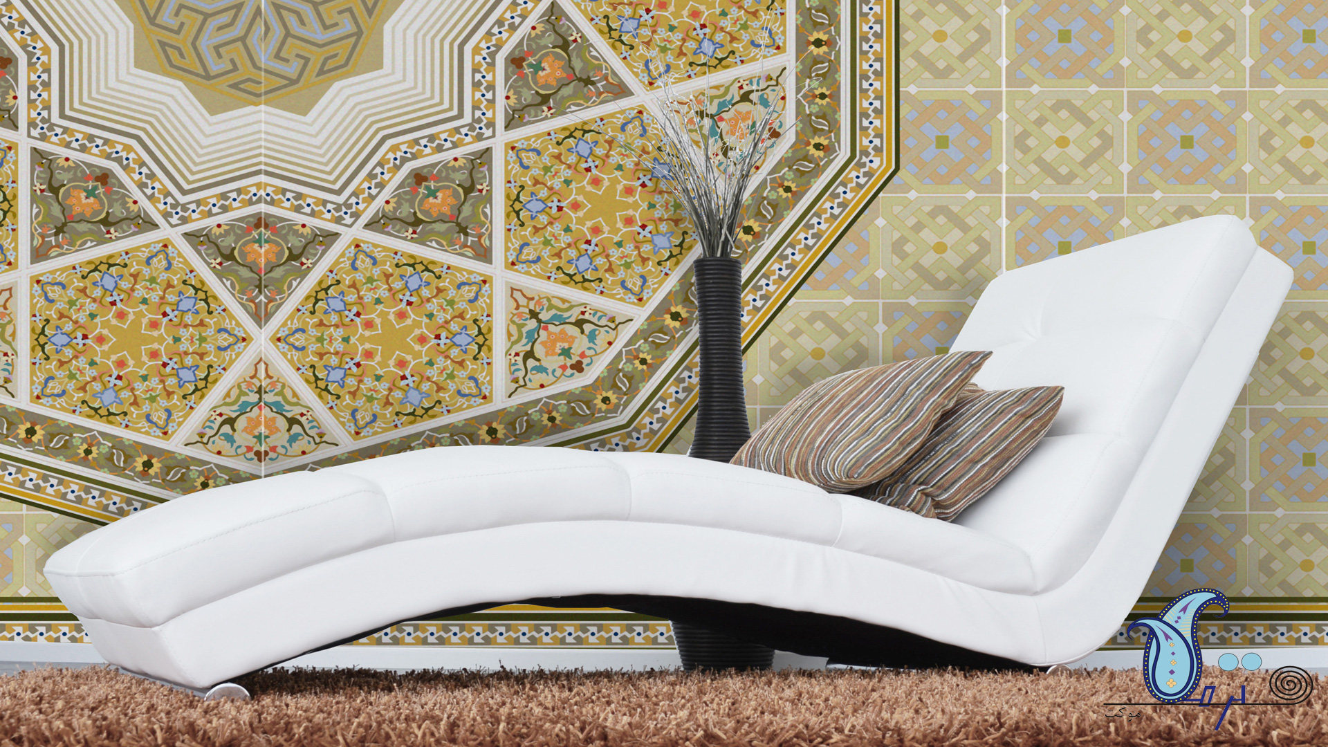 دیوارپوش نمدی طرح خاتم موکت ترمه