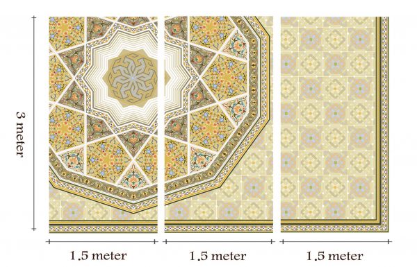 کاغذ دیواری نمدی طرح خاتم